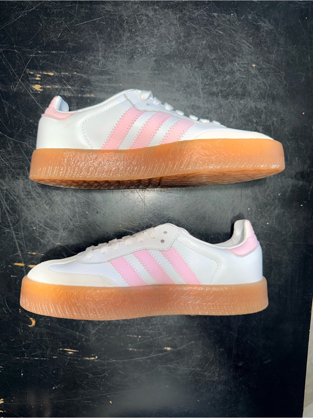 Adidas Samba Women's White Pink Gum Sole Sneakers New w/o Tags or box - Picture 3 of 7
